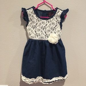 Girls Rule! 3t Denim & Lace Dress